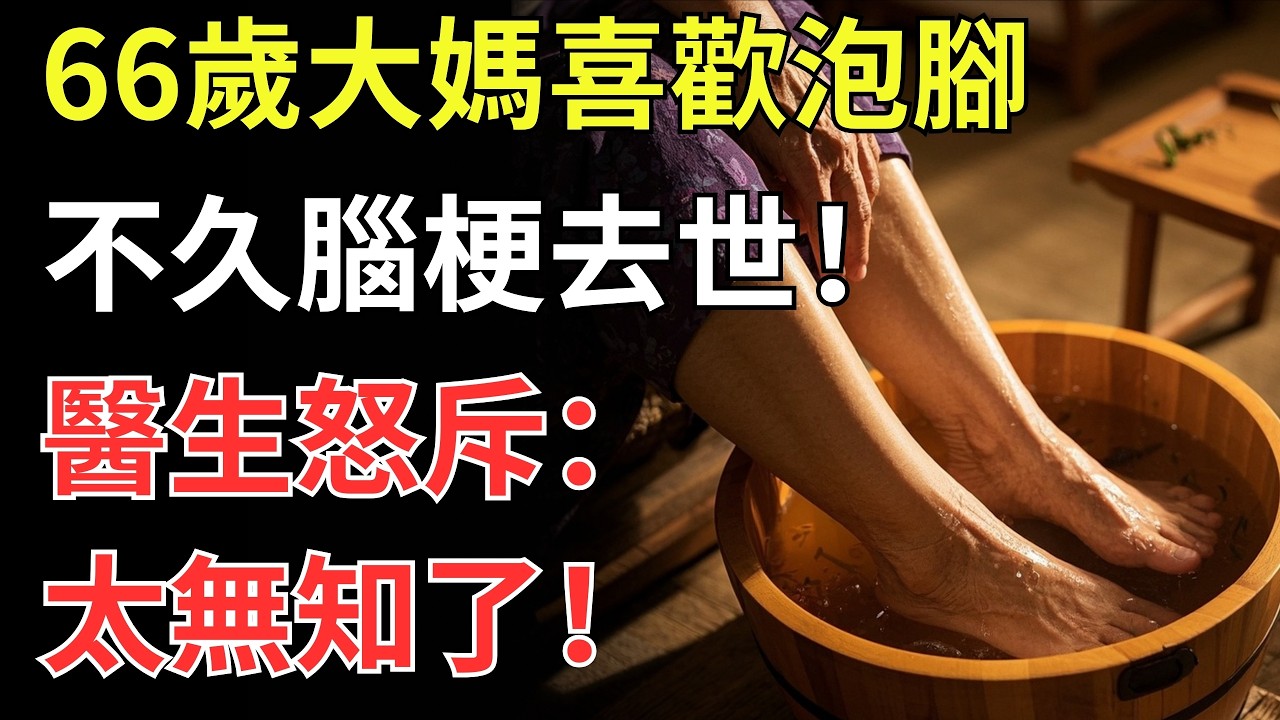 66歲大媽喜歡睡前泡腳，不久腦梗去世，醫生怒斥：太無知了！