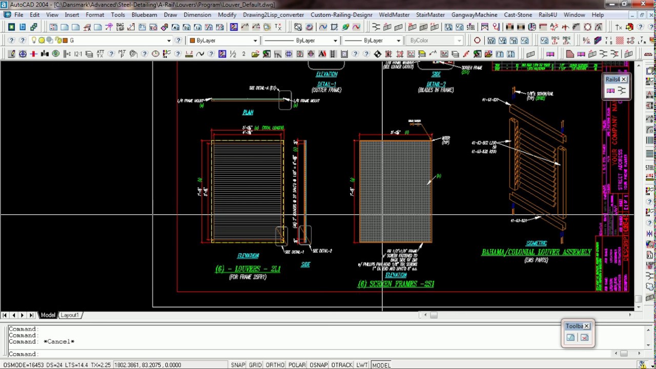 Automated Louver Shop Drawing #1