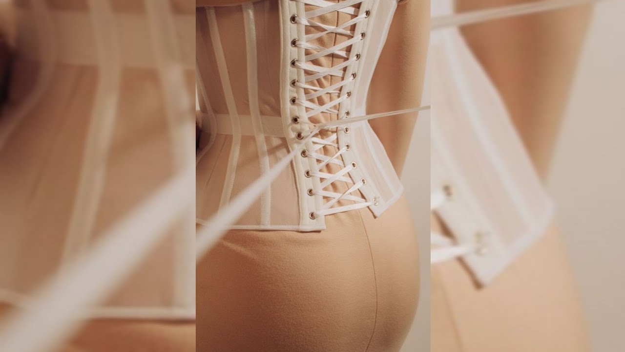 How To Install a Lacing Bar on Transparent Corset. Illusion Corset. How To Sew A Transparent Corset.