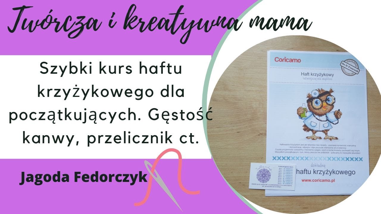Szybki kurs haftu krzyżykowego dla początkujących. Gęstość kanwy przelicznik ct #haftkrzyżykowy #ct