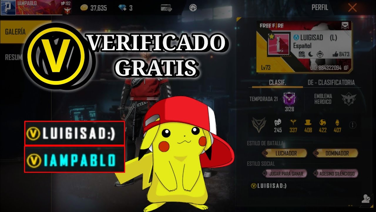 Como ser verificado sin ser influencer en free fire / tener la (V) de verificado en free fire gratis
