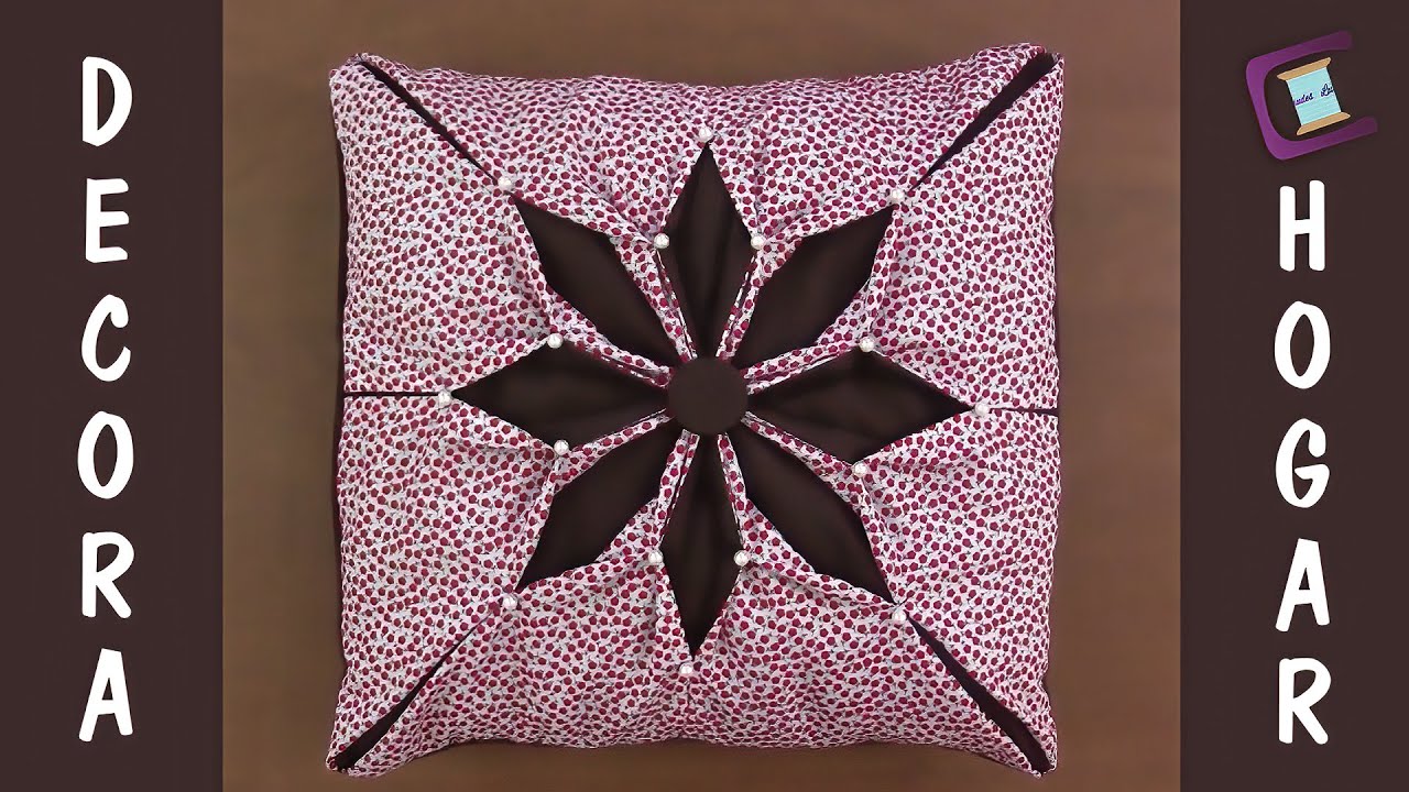🌺🌺Cojín Drapeado Flor Estrella🌺🌺 SMOCKING CUSHION-CAPITONE-FABRIC MANIPULATION