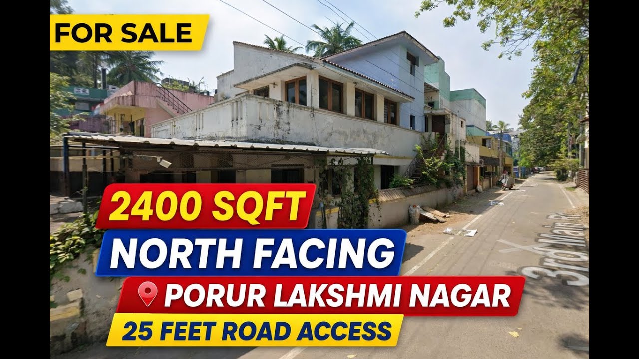 2400 SQFT North Facing Land with Old House for Sale | PORUR Lakshmi Nagar |Chennai #PorurLandForSale
