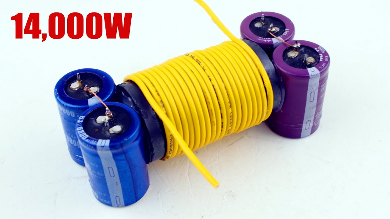 WOW..14000W Capacitor 220V Energy Generator Magnet Copper Coil Light bulb Save Electricity bill