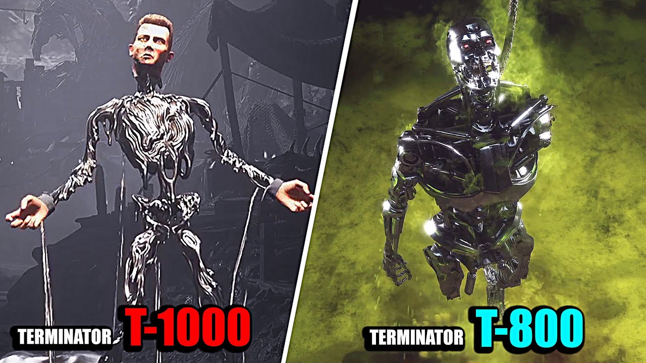 Сравнение скелетов Терминатора Т-800 и Т-1000 &mdash; Mk1