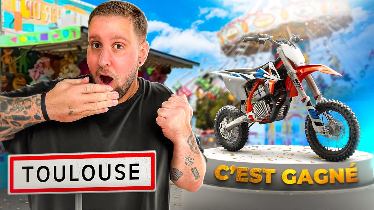 JE GAGNE UNE MOTOCROSS À LA FETE FORAINE (Toulouse Saint-Michel)