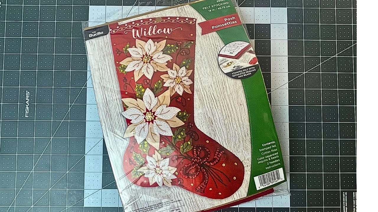 Posh Poinsettias Christmas Stocking, Beginner Friendly! Part 1