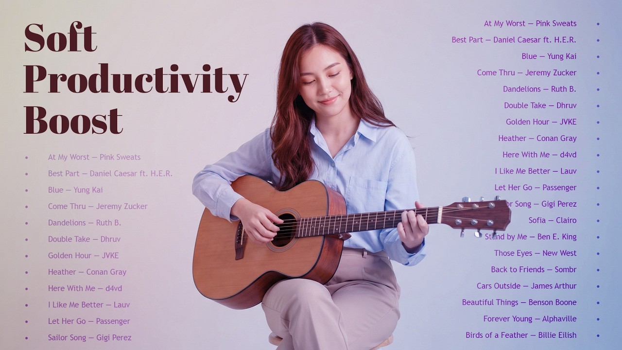 Soft Productivity Boost 🌿 Calm Acoustic Songs for Working, Studying & Chill Focus