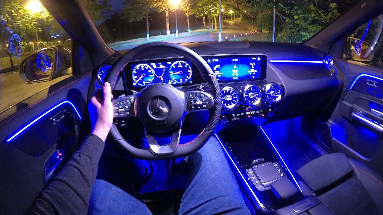 Новый MERCEDES GLA (2020) - тест-драйв Night POV (CRAZY AMBIENT LIGHTS и цифровая кабина) AMG Line
