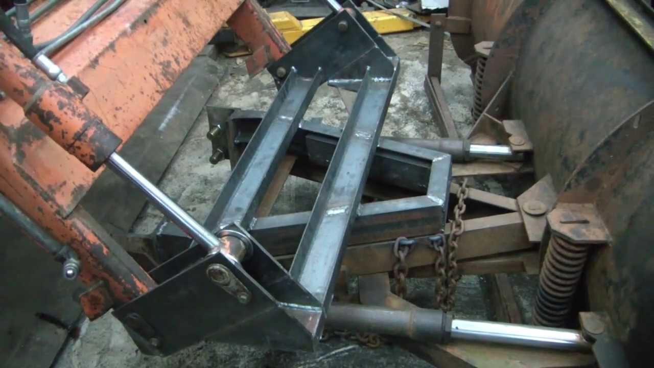 Homemade tractor snow plow mount
