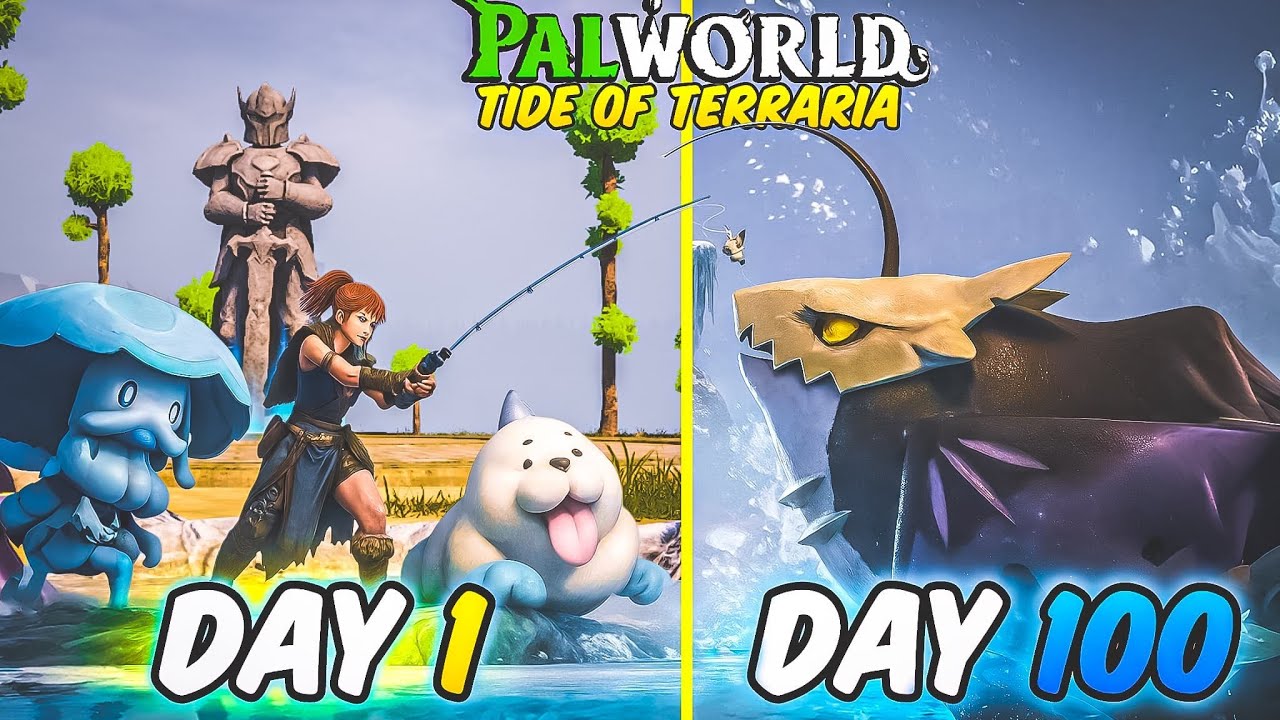 100 Days Of Palworld Terraria 🍀 New Island Update!!