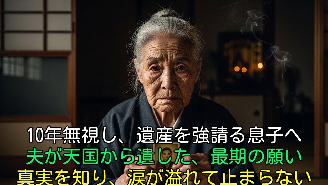 【涙腺崩壊】葬儀を無視し遺産を強請る息子夫婦へ、80代の私が静かに告げた「夫の最期の願い」。真実を知り凍りつく息子に、涙が溢れて止まらない。
