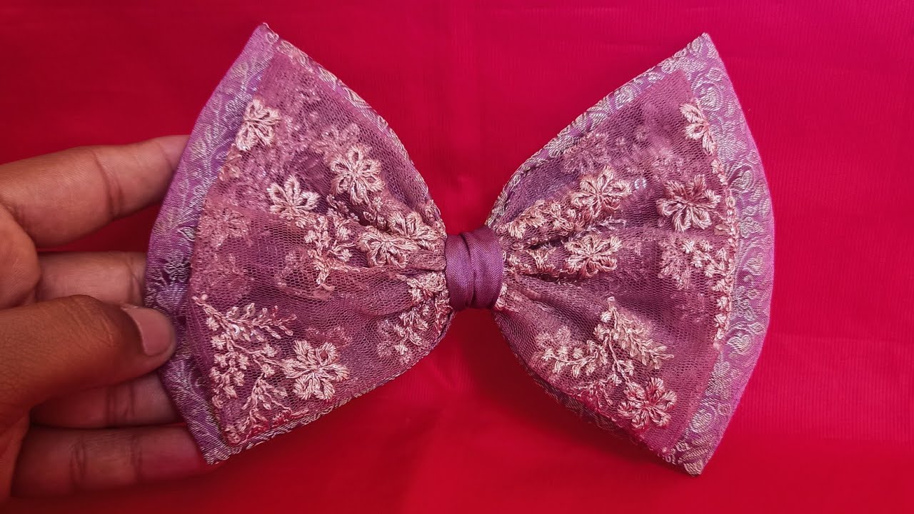 cute fabric bow making for frocks and dresses || bow making / how to make bow