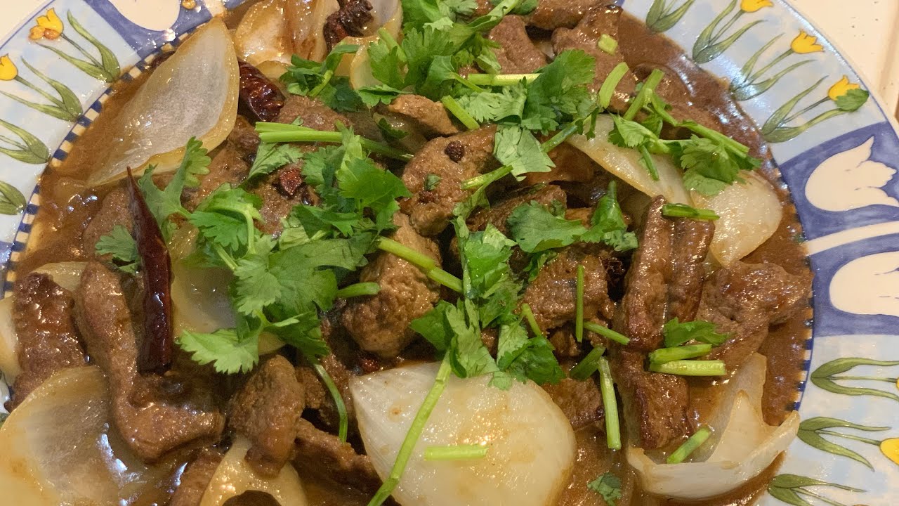 Onion beef liver stir fry 洋葱炒牛肝