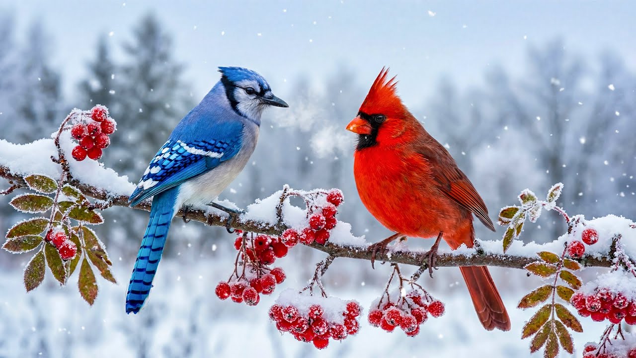 Birds Snowfall and Soothing Music ❄️🎶 – Perfect Music for Deep Relaxation, Stress Relief, and Sleep