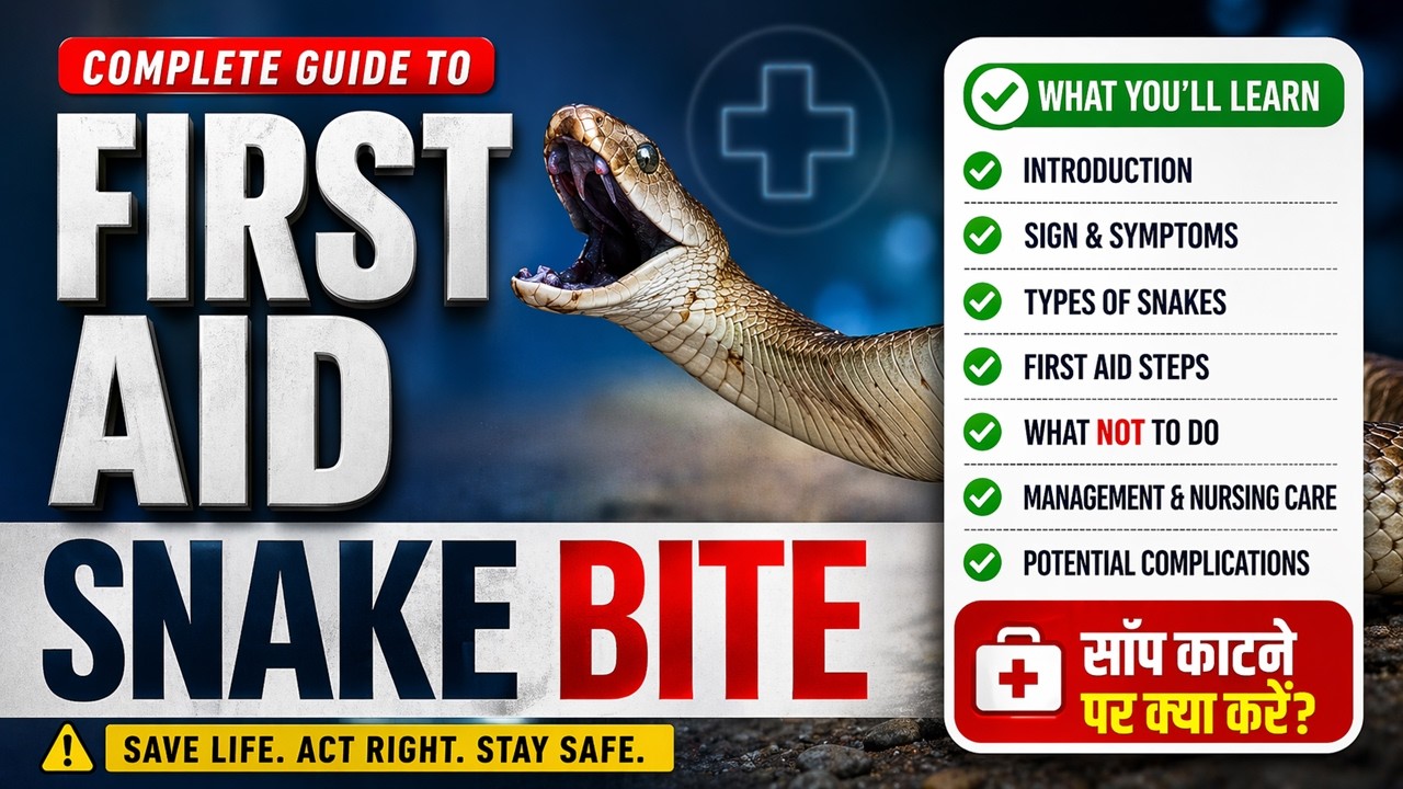 Snake Bite First Aid || First Aid & Nursing Care for Snake Bite || Snake Bite First Aid In Hindi
