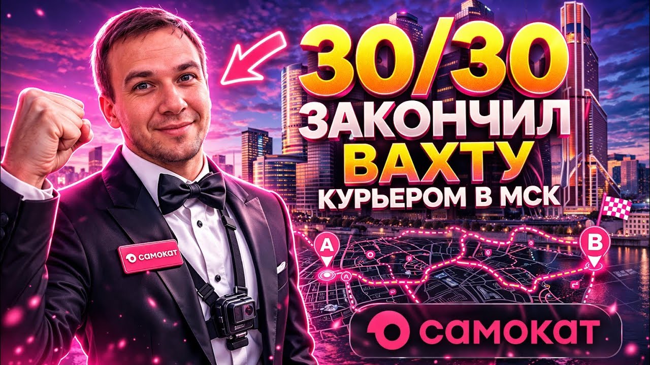 Курьер самоката в Москве: 30/30 закрыл вахту 🥳