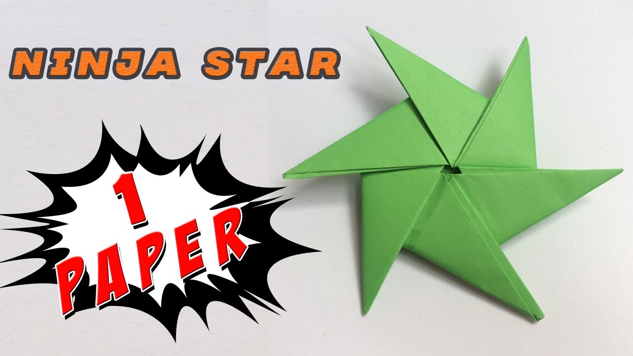 Shuriken 6 Points - How to Make Paper Ninja Star with 1 Paper Tutorial Step by Step Remake