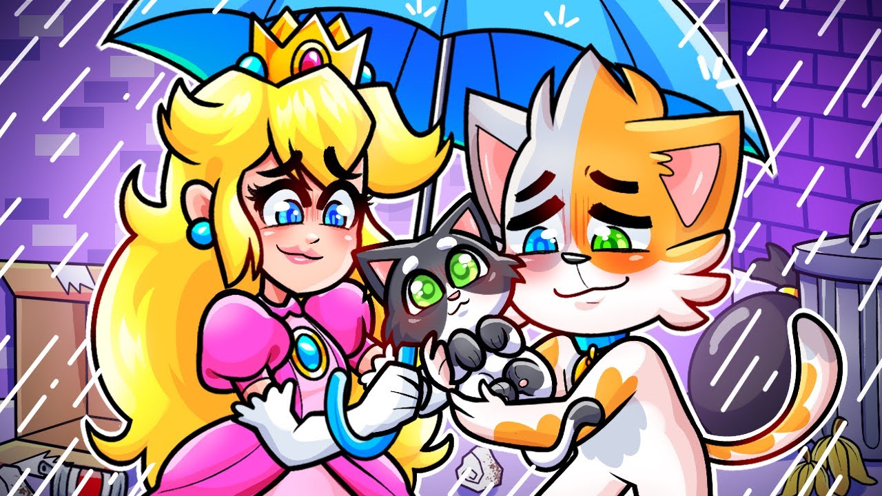 GATITO y PRINCESA PEACH ADOPTAN un GATITO SALVAJE en MINECRAFT! 😱🥺 ¿Lo Salvamos? 😰 Gatoronron