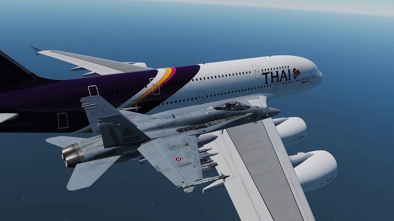 Dcs world Civil aircraft mod A380+747 Thai Airways