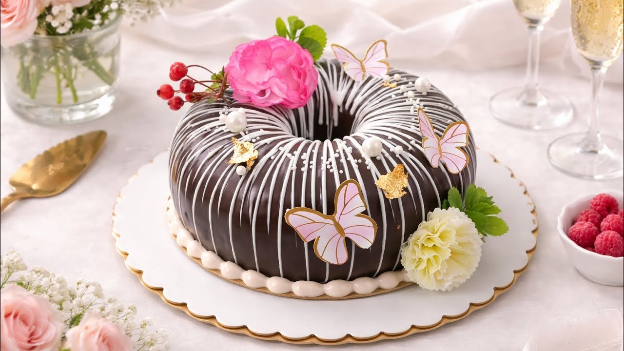 🍩🦋 तितली थीम Chocolate Donut Cake 🎂 2026