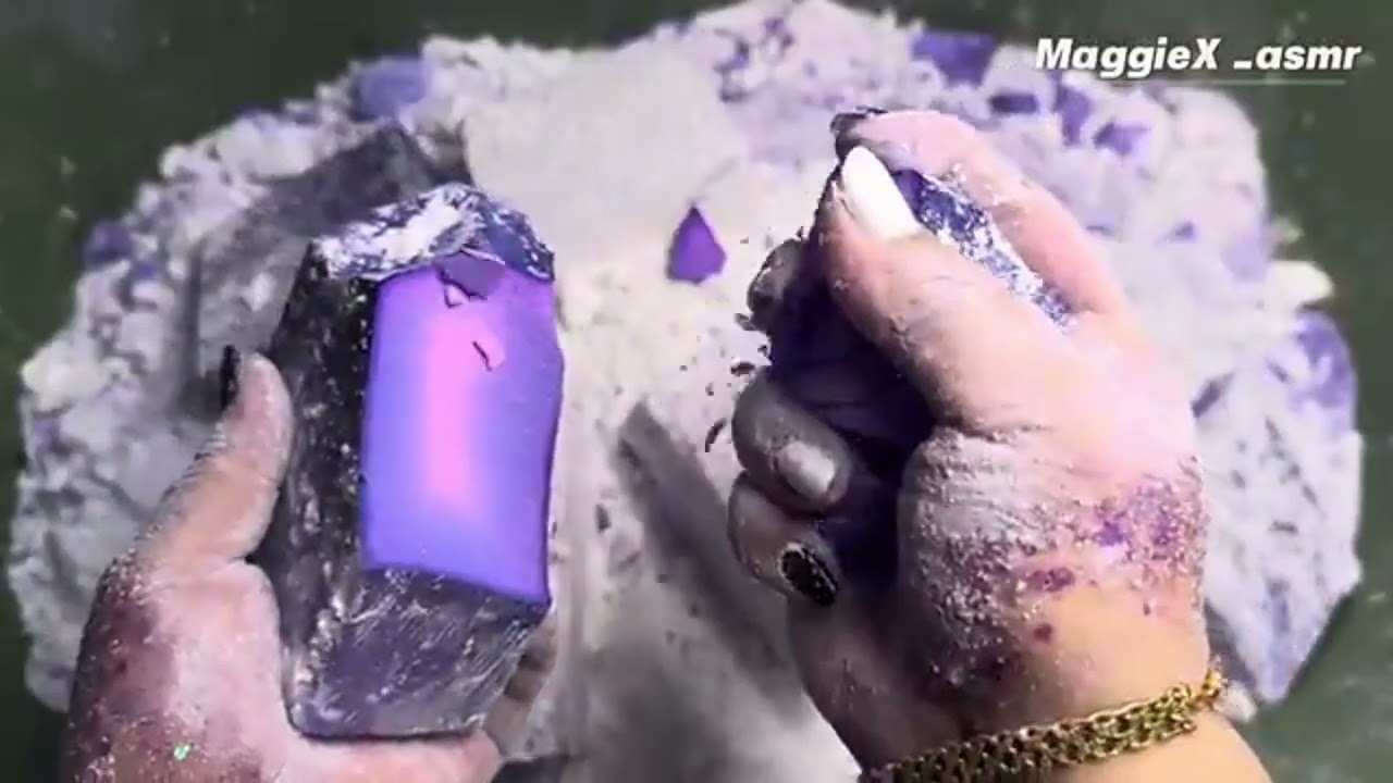 Rich Purple Dyed Chalk 💜 | Crisp Fresh Crush & Sifting ASMR