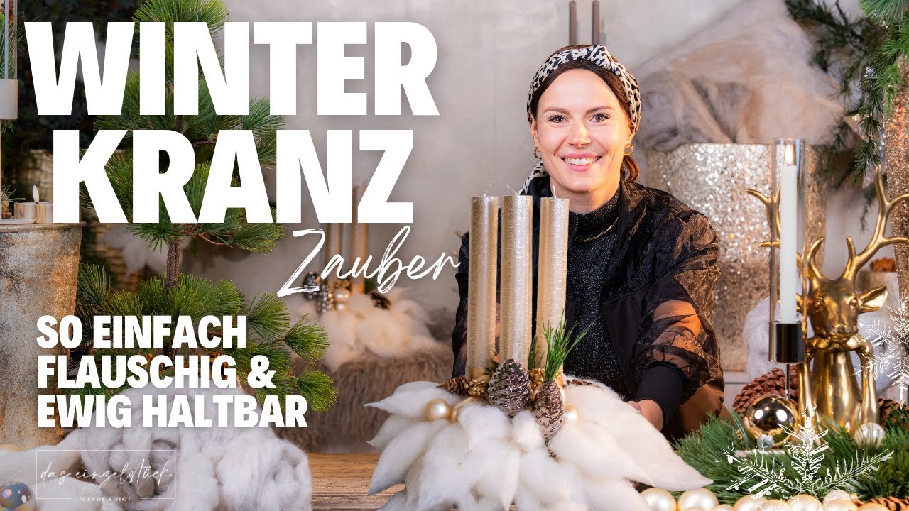 Winter Kranz Zauber - Adventskranz DIY - einfach, flauschig & ewig haltbar