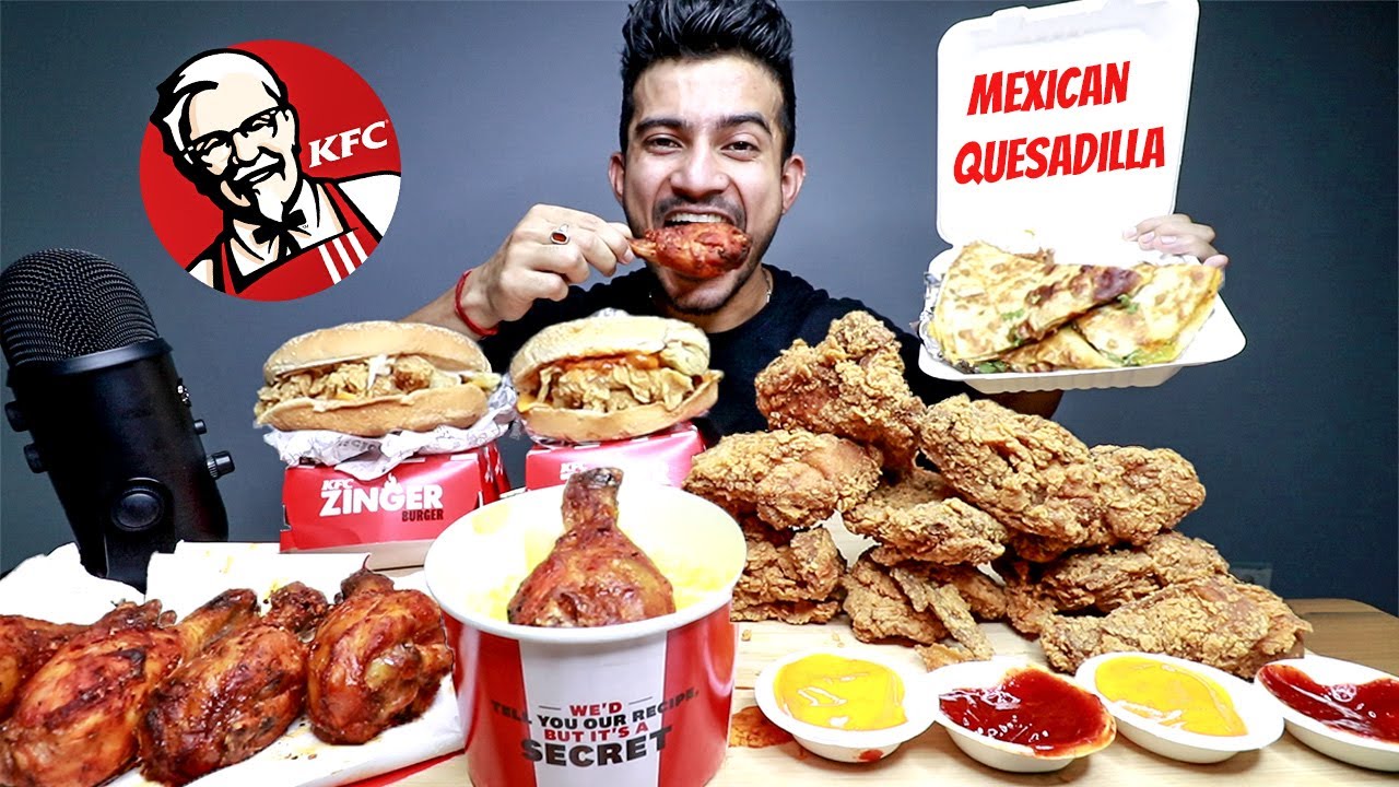 Kentucky Fried Chicken (KFC) & Quesadilla Indian MUKBANG | Akshanshu Aswal