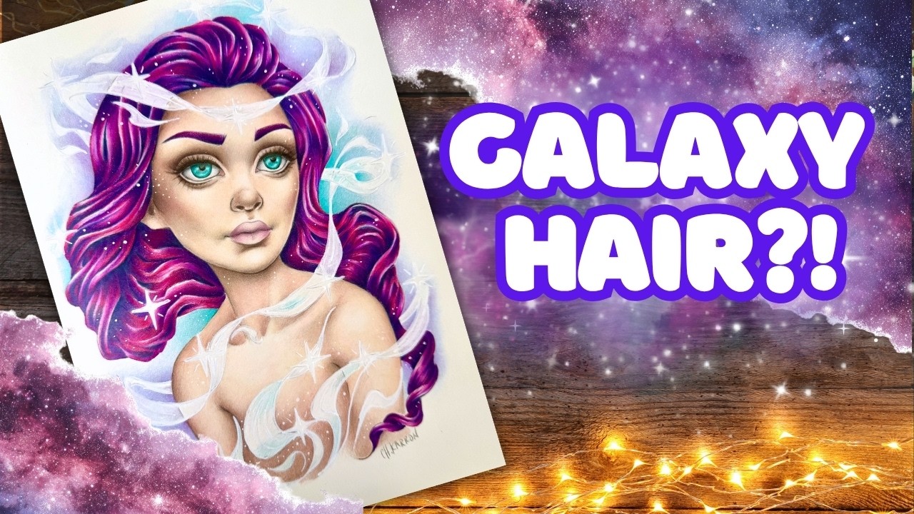 Galaxy Hair CHALLENGE 🎨 Coloring in Wondrous Folk by Christine Karron