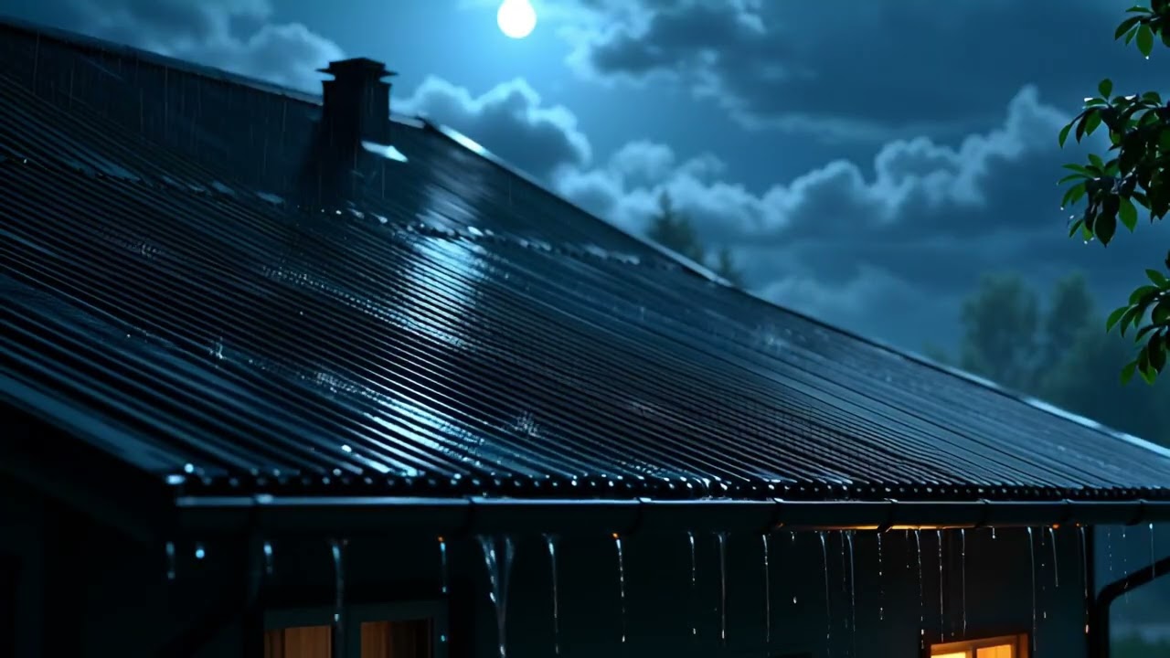 Pure Rain Sounds on a Metal Roof | Relaxation, Study & Sleep