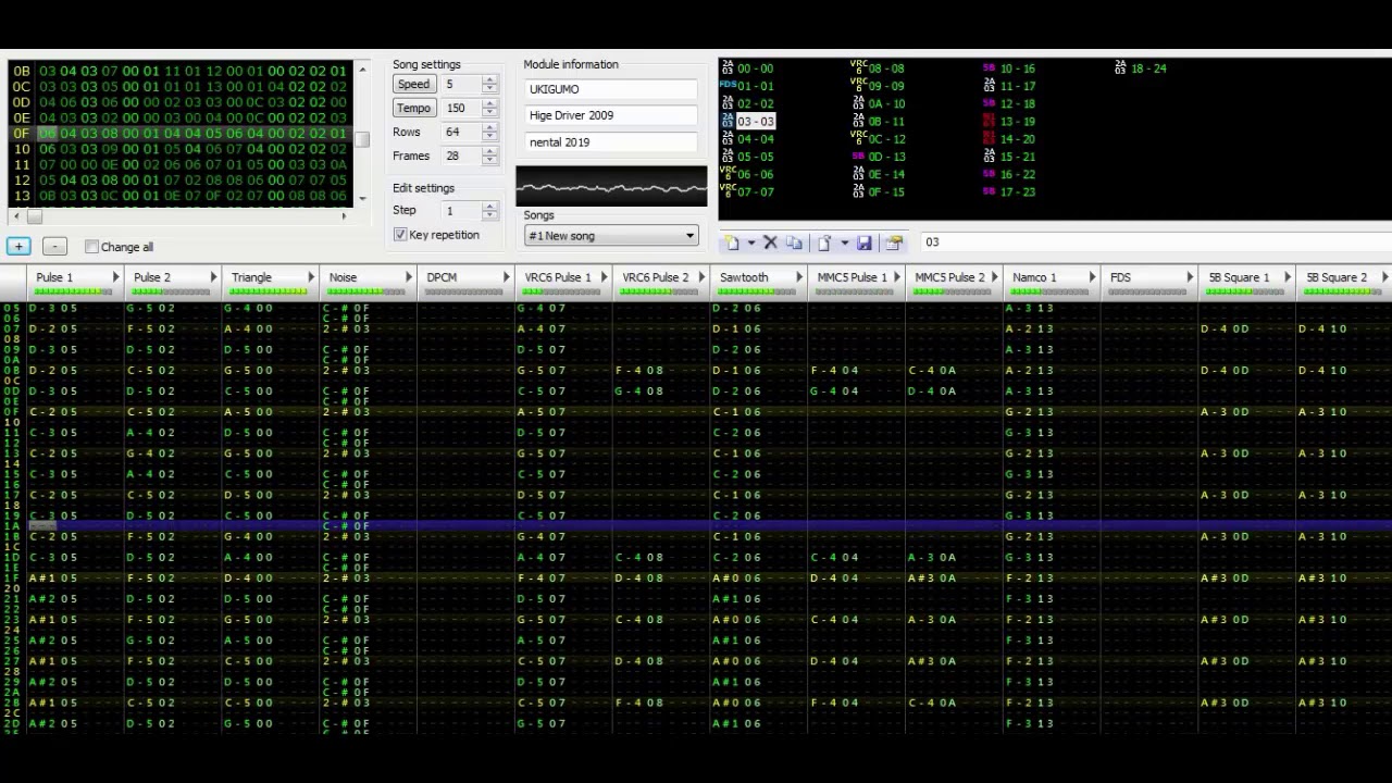 [0CC-FamiTracker] ~ Hige Driver - UKIGUMO