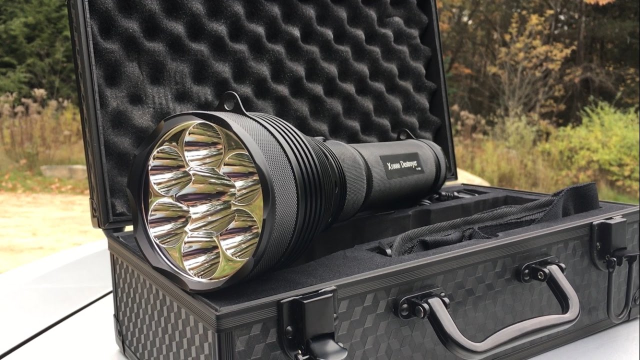 10,500 Lumens PowerTac Destroyer Flashlight Review: Searchlight with the MOST Lumens I've Ever Used