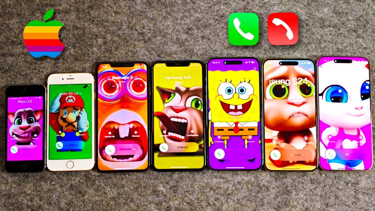 iPhone 5S, 6S, XS MAX, 11 PM, 14 PM, 15 PM & iPhone 16 PRO MAX Incoming Calls at the Same Time