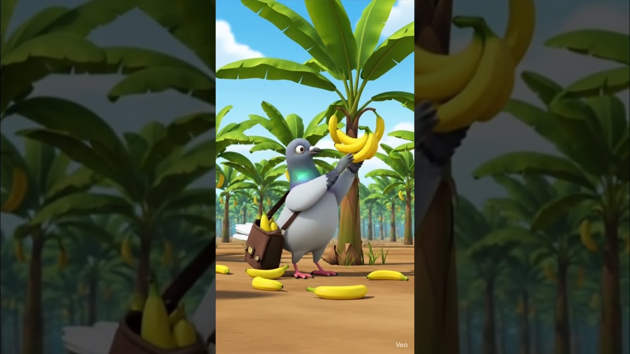 “Kabutar Ki Mehnat | Cute White Pigeon Banana Story Song”