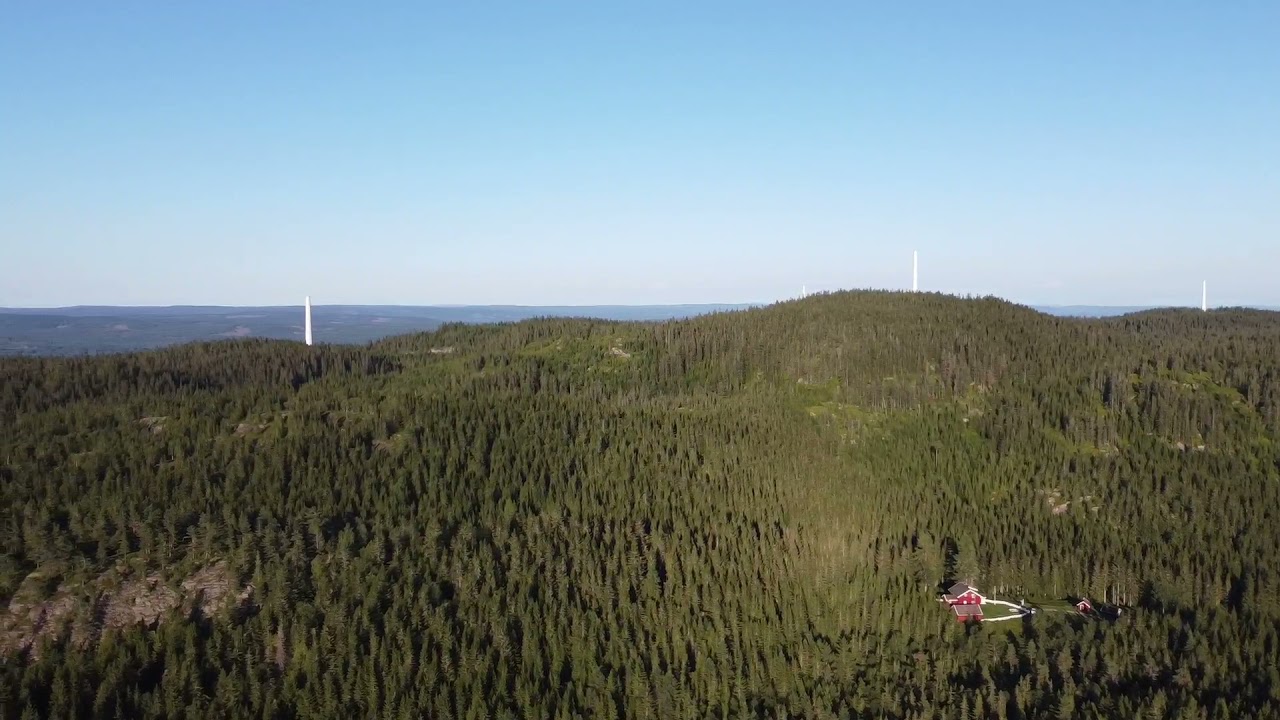 Vindturbiner under bygging. Engerfjell/H&oslash;glia/&Oslash;vre Hoelsj&oslash; - Nord-Odal-Eidsvoll. Juli 2021