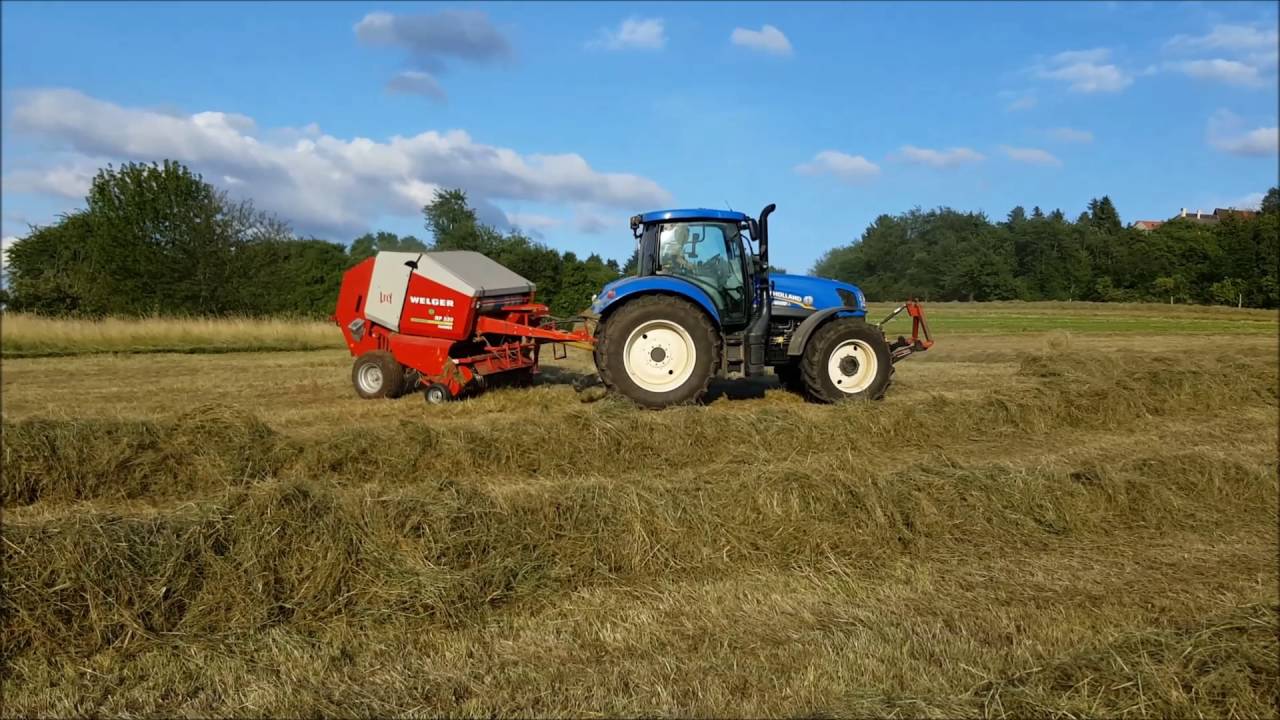 Heuernte 2016 Rundballenpressen mit New Holland T 6 175 und Welger RP 220