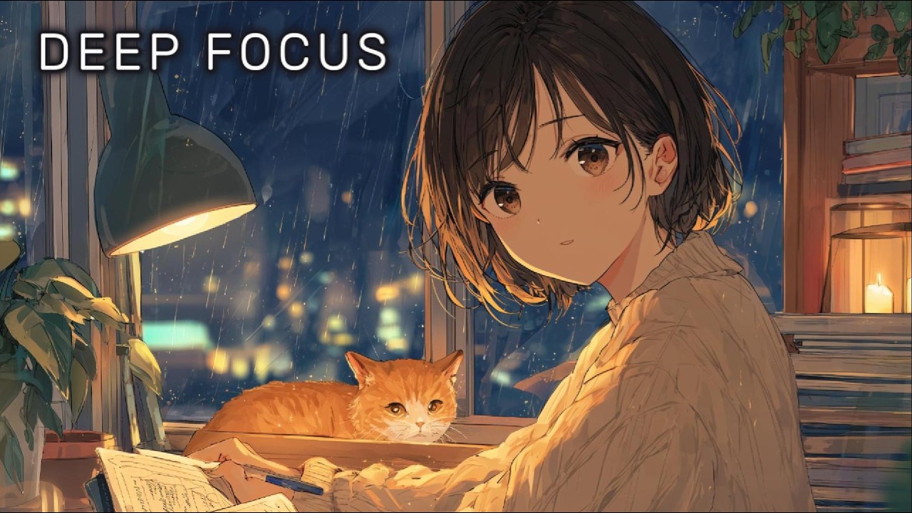 Deep Focus Music for Sleep & Study (3 Hours) | Study With Me on a Rainy Night