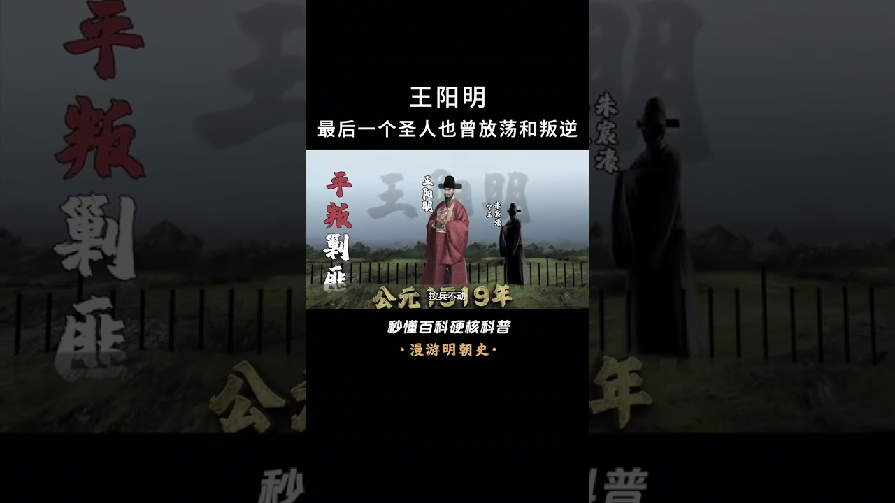 秒懂历史-曾经叛逆的少年，终成千古第一完人 #明朝 #王阳明 #王守仁