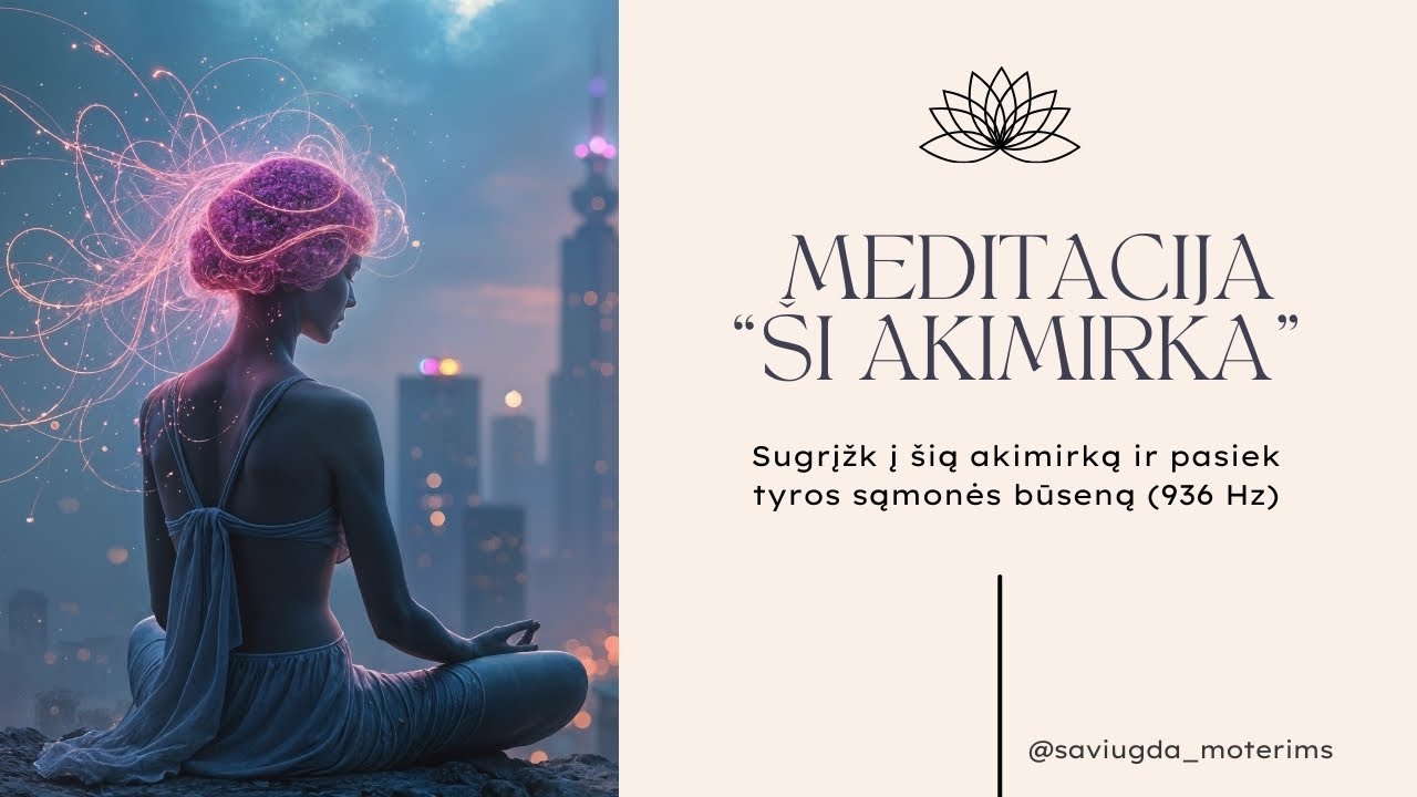Šios Akimirkos Meditacija „TYROS SĄMONĖS BŪSENA“ Su Gabriella Melrose (Dieviškas Dažnis 963 Hz)