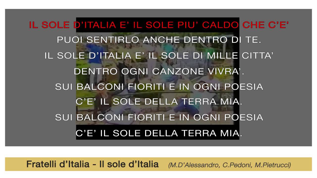 Fratelli d'Italia - Il sole d'italia (karaoke+lyrics) | GALLETTI BOSTON