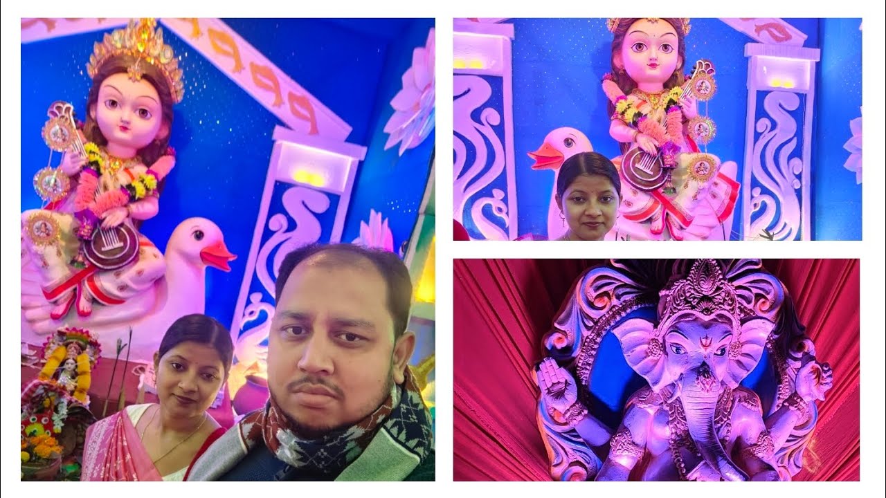 #saraswati puja special mini vlog 🤷❤️#mayer angali #pandel hopping#cultural programme#plz subscribe👍