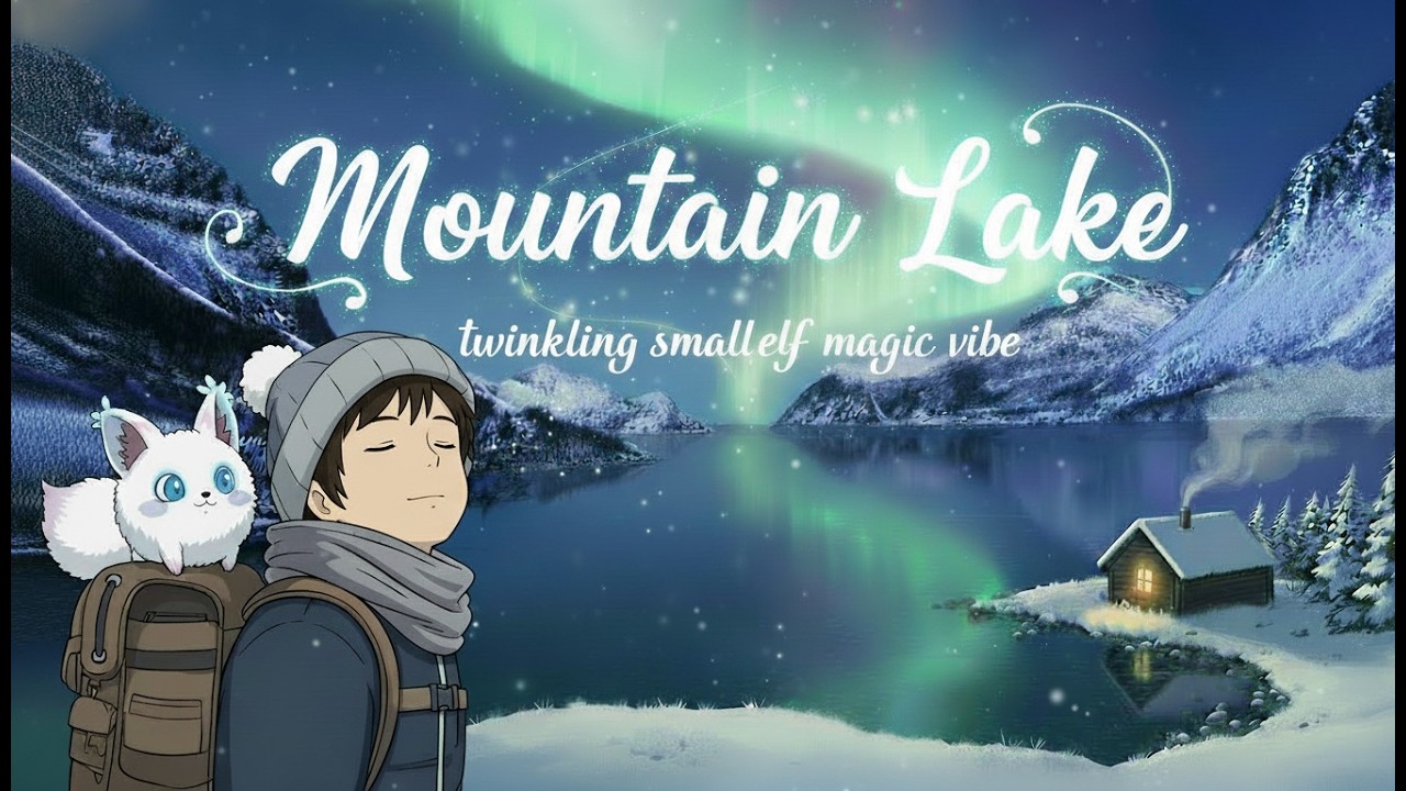 𝟒𝐊 | Aurora Over the Mountain Lake ✨Gentle Elf Light and Dreamy Soundscape