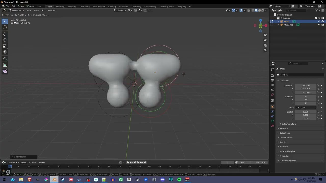 How to Mirror-Edit Metaballs [Blender]
