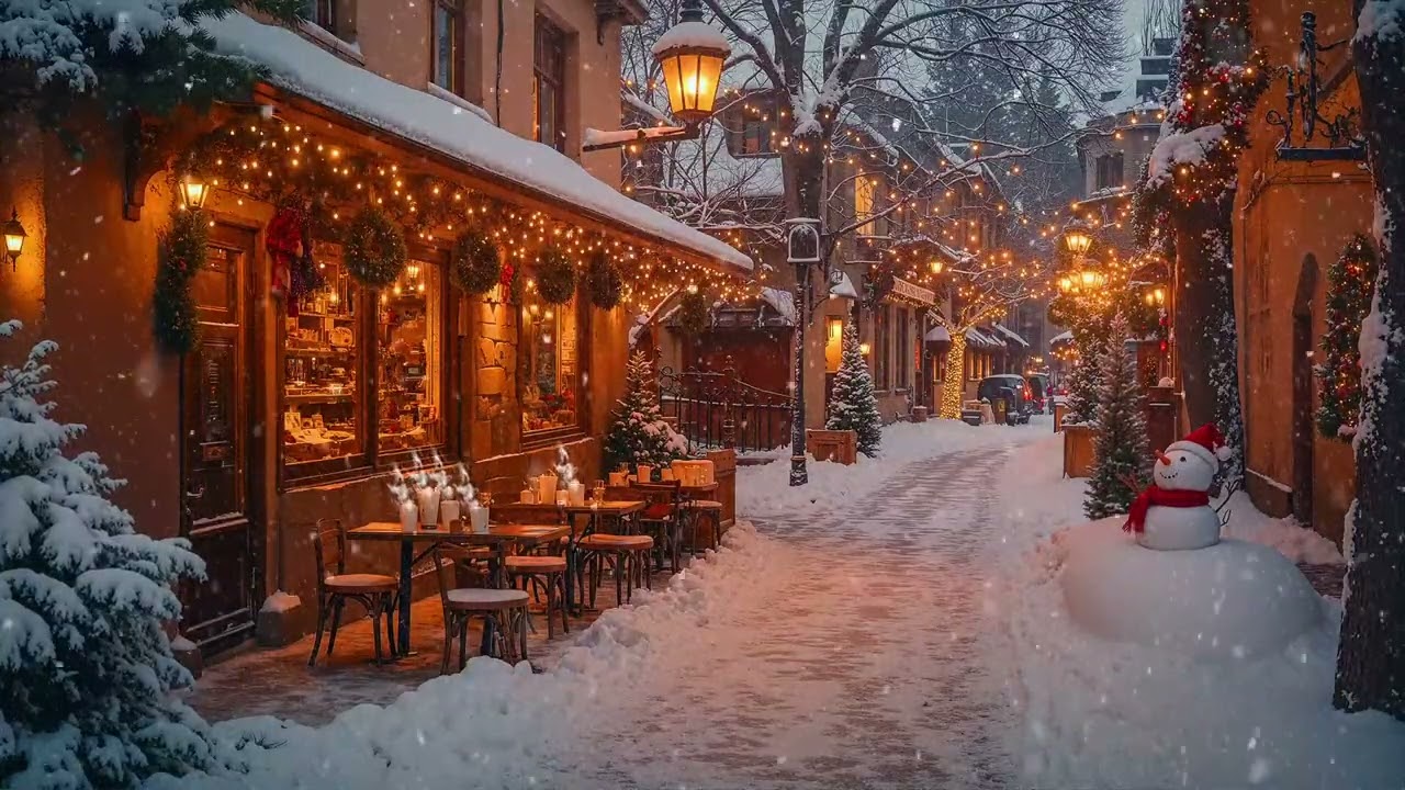 Winter Street Coffee Jazz ☕ Smooth Jazz Music from a Cozy City Café on Cold Evenings