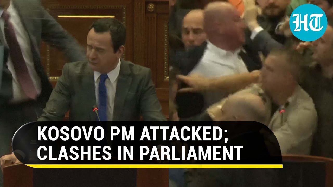 Kosovo's Pro-NATO PM Attacked Inside Parliament; Lawmaker Throws Water At Albin Kurti | Watch