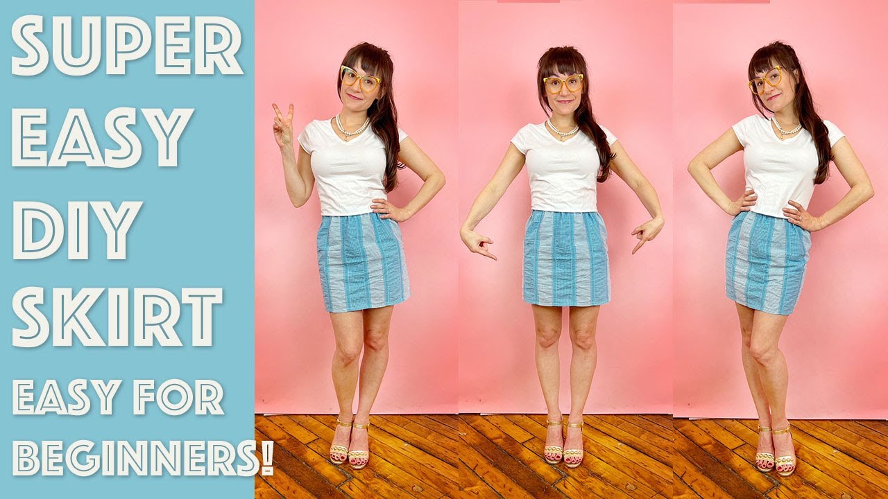 Easy DIY Elastic Waist Skirt Sewing Tutorial For Beginners | Sew Anastasia