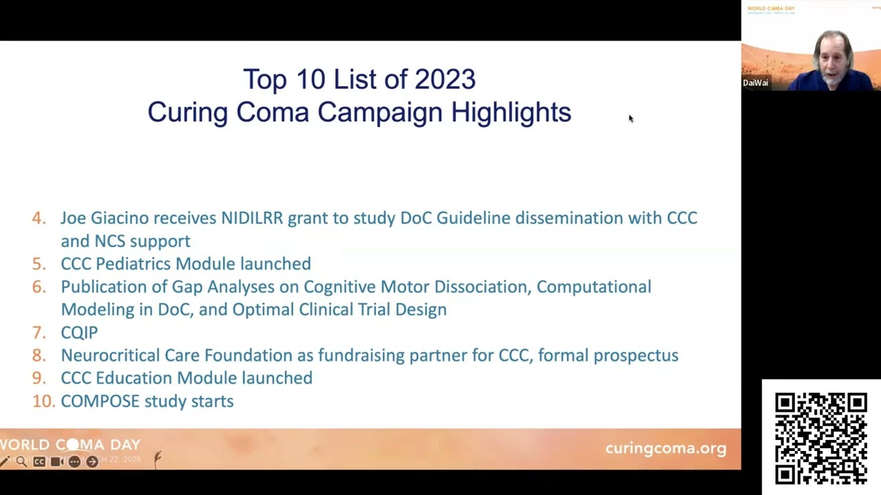 Feature: Top 10 Curing Coma Campaign Highlights in '23 with Co-Chairs Claude Hemphill & DaiWai Olson