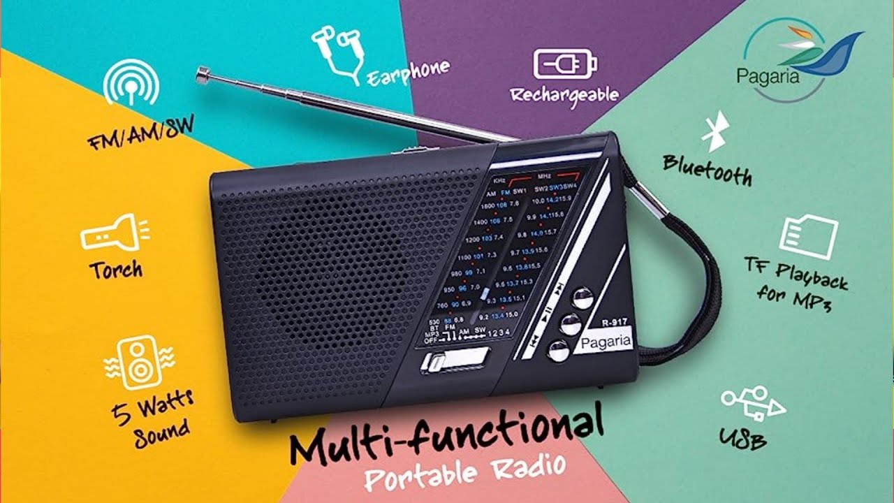 Портативное FM/AM/SW радио PAGARIA мощностью 5 Вт | многофункциональное портативное радио