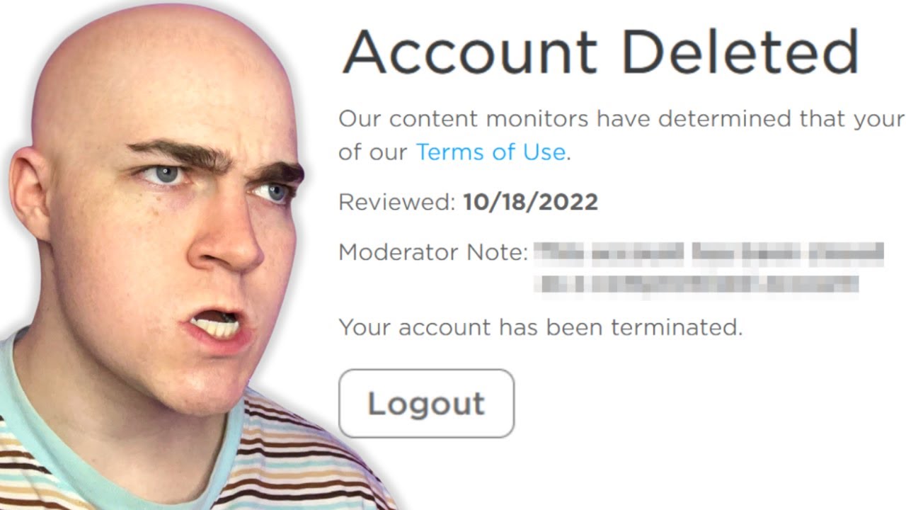 My ROBLOX account got DELETED.. 😭