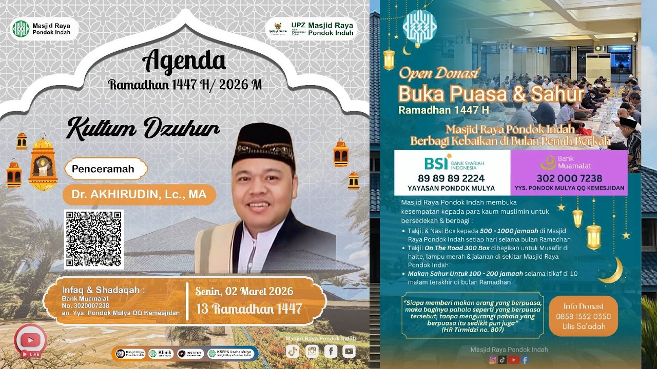 [LIVE] KULTUM DZUHUR Senin, 02 Maret 2026